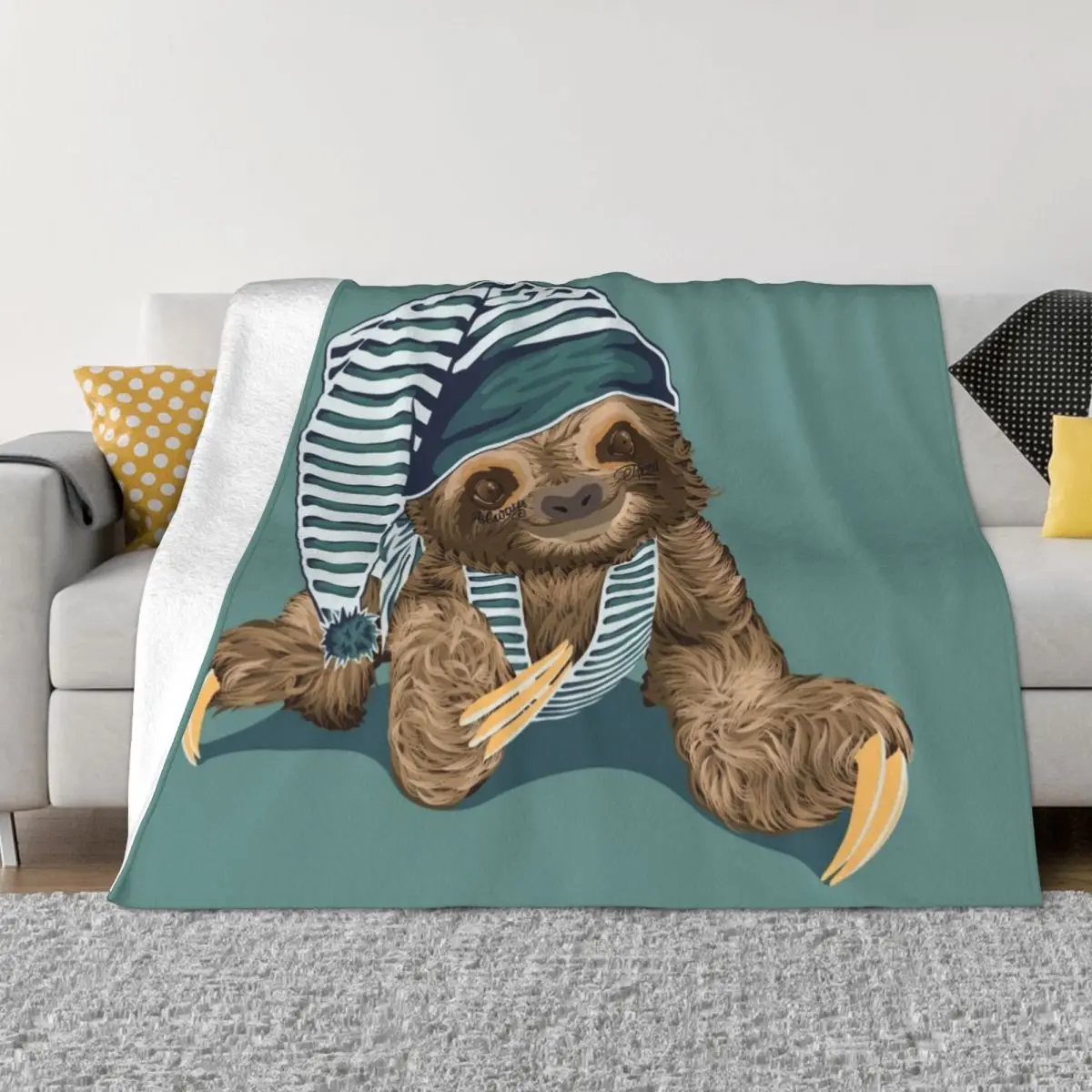 

Always Tired Sloth Throw Blanket Blankets For Bed Retros Decorative Throw Bed Fashionable Fluffy Softs Blankets