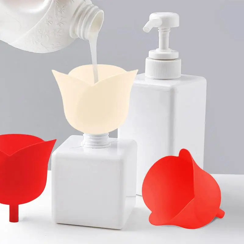 Water Bottle Funnel Flower Shaped Household Filter Kitchen Funnels Dispenser Wine Funnel Strainer Liquid Funnels Silicone Oil