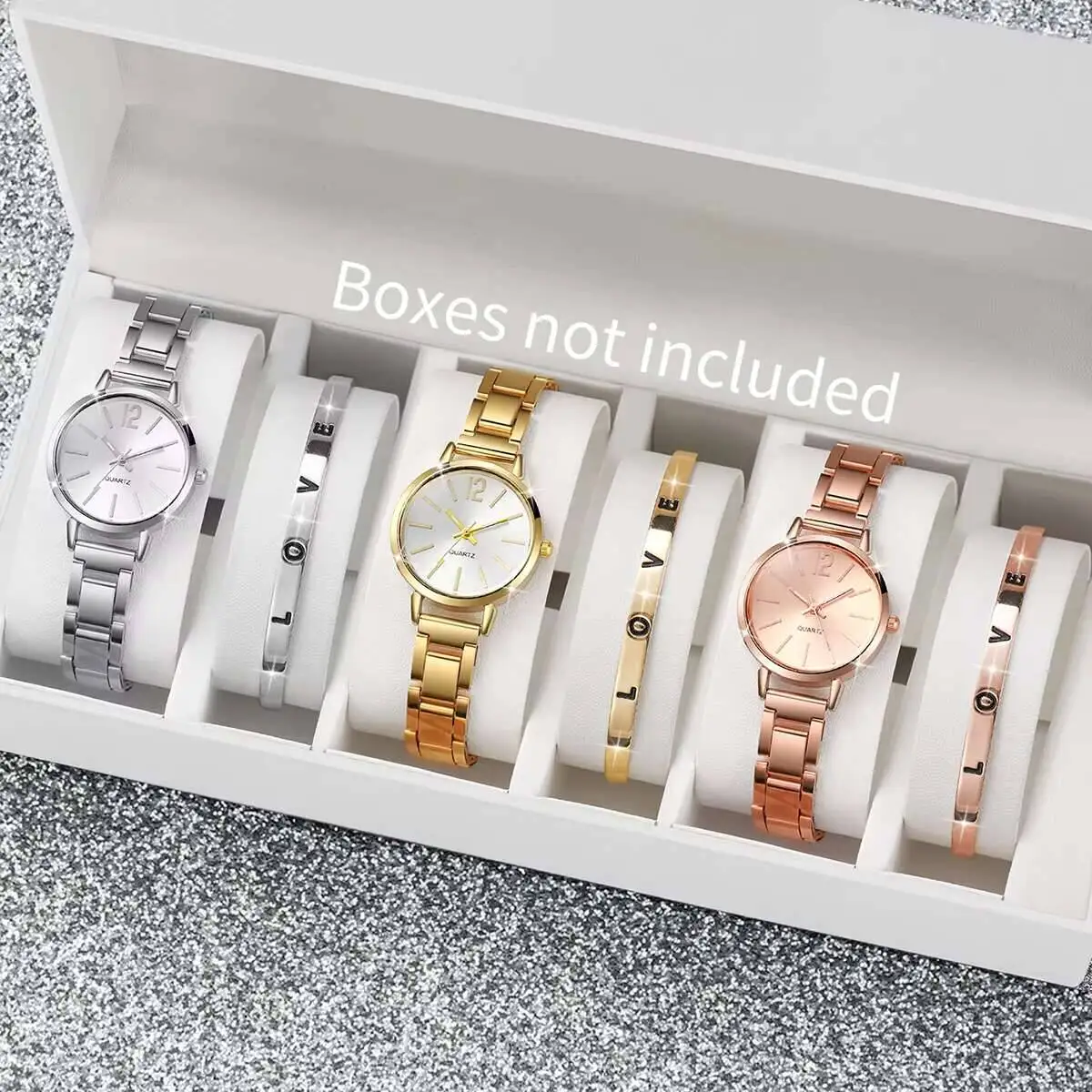 

6PCS Fashion Women Watches Simple Small Dial Quartz Watch Bracelet Set Reloj Mujer（Without Box）