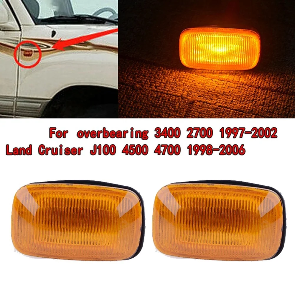 2PCs Fender Turn Signal Side Marker Lamp Light for Toyota Land Cruiser 80 1990-1997 100 1998 - 2004 2005 2006 2007