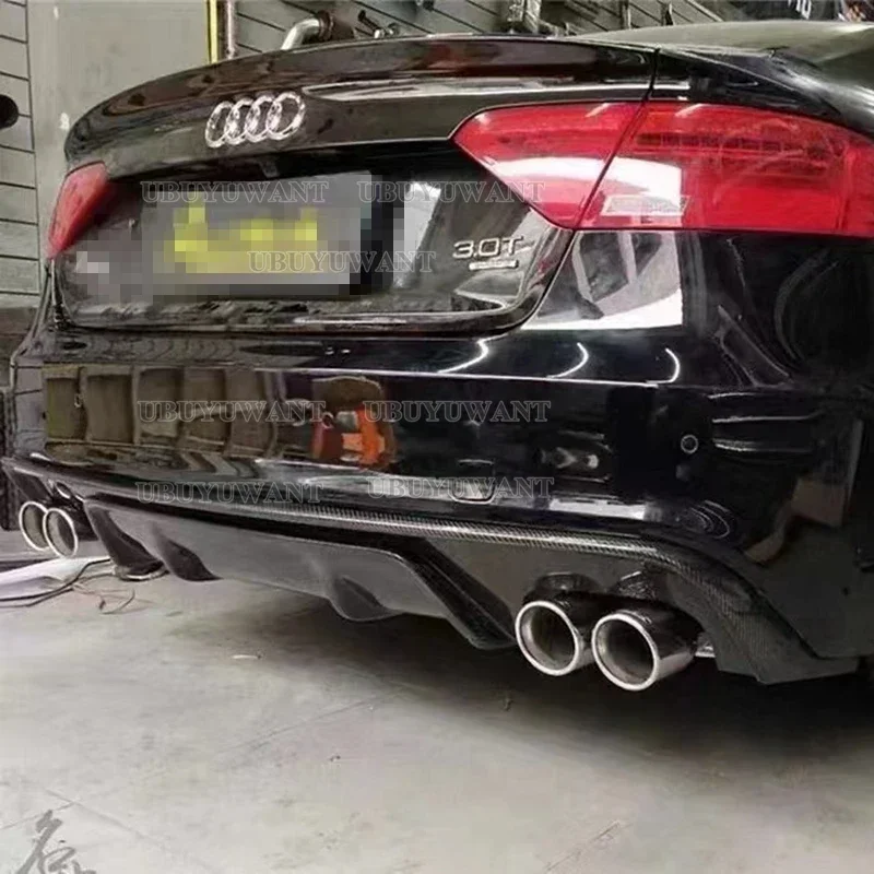 Rear Bumper Diffuser Lip Spoiler For Audi A5 S-line (ONLY FOR 4 DOORS) 2009 2010 2011 2012-2016 Carbon fiber Non For A5 Standard