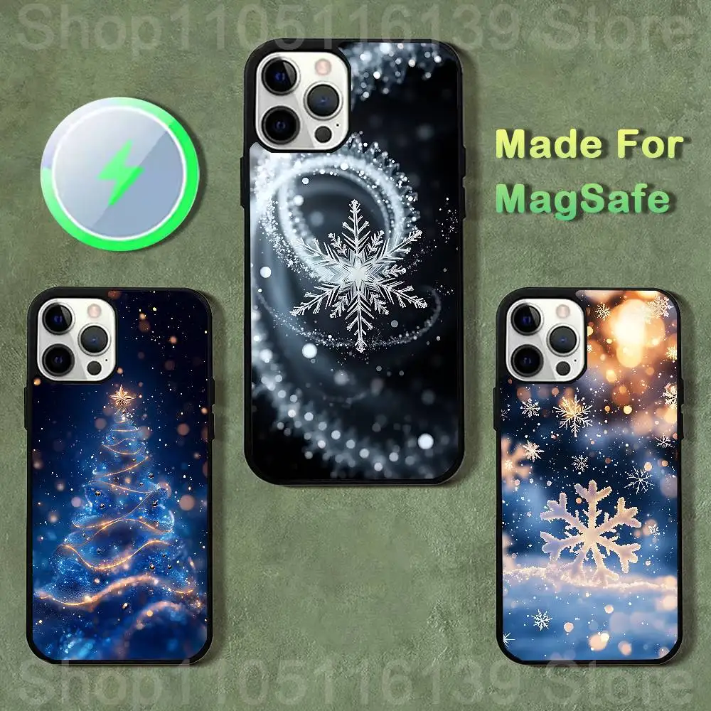 

Beautiful Snowflak Christmas snow For IPhone 17,16,15,14,13,12,11,Pro,Max,Plus,Mini,SE4,E Protective Magnetic Case Cover