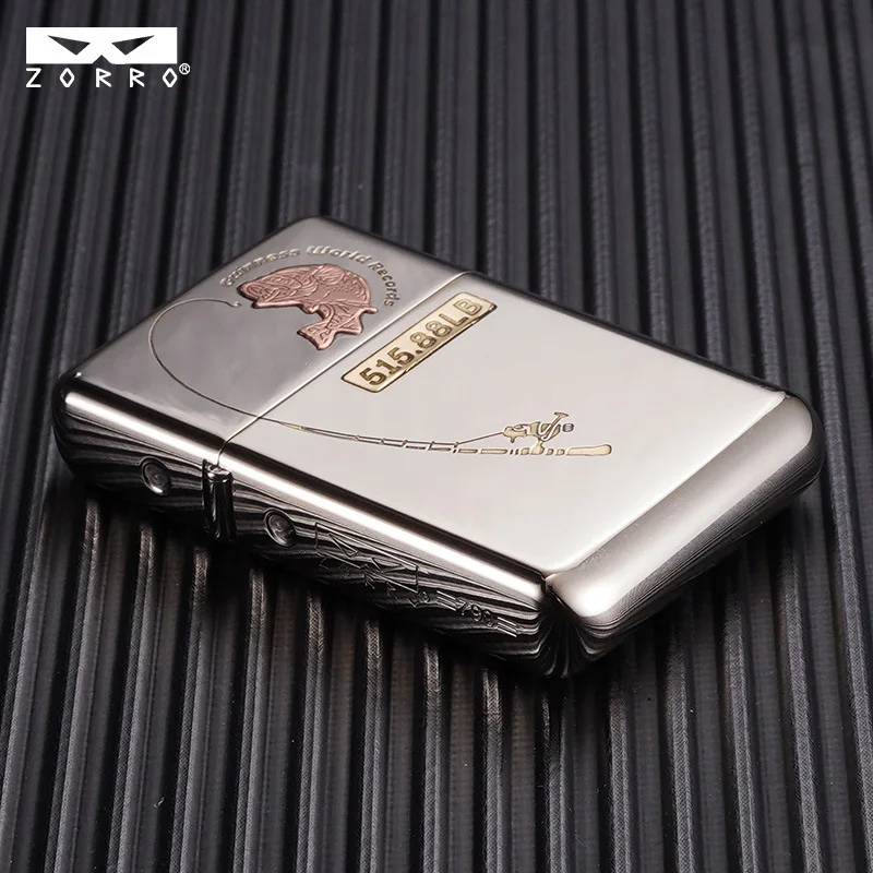Zoro Z790 Copper Inlaid with Double-sided Carved Fisherman Copper Shell Turbid Oil Windproof High-end Men's Gift Lighter