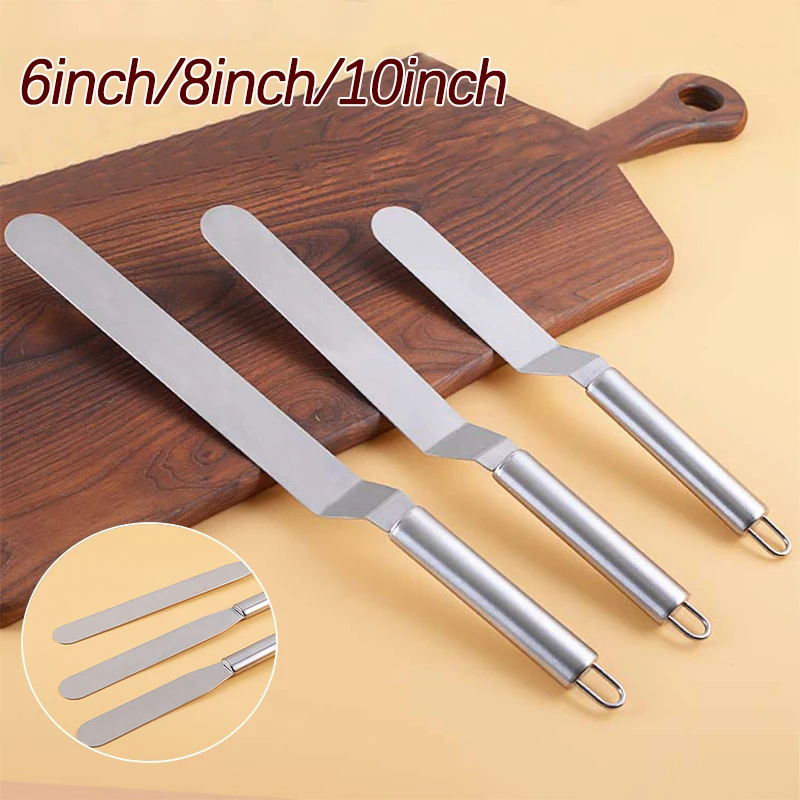 

8/10 Inch Stainless Steel Cake tools Butter Spatulas Confectionery Leveling Decorative Scraper Kitchen Baking Pastry Accessories