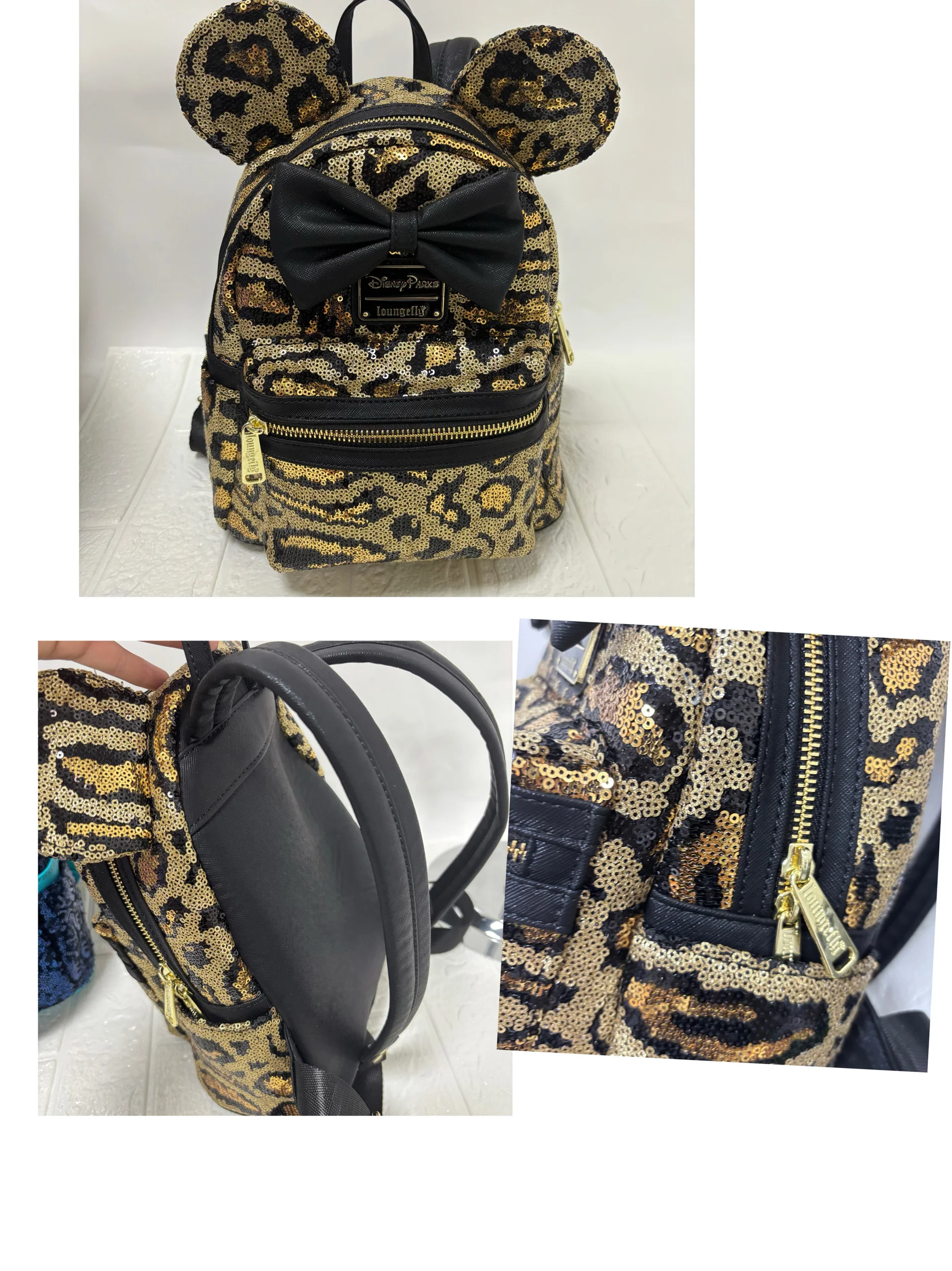 ديزني 3D الترتر حقيبة ظهر صغيرة لطيف ميكي ماوس حقيبة كتف مزدوجة للفتيات في الهواء الطلق الترفيه الكرتون أنيمي المدرسية فتاة هدية #2