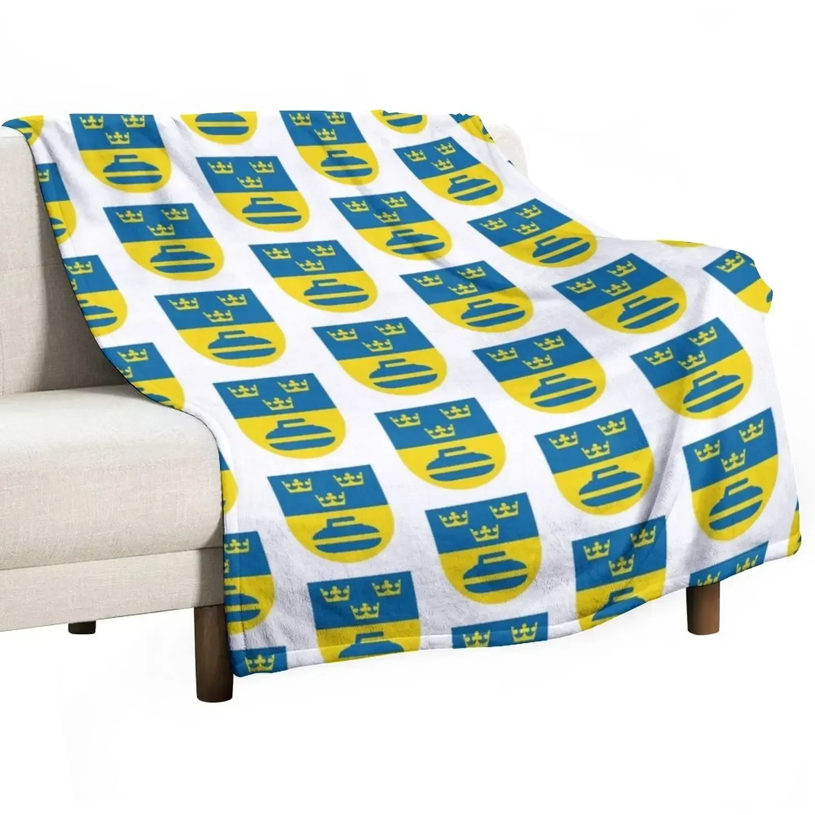

Sweden curling icons Throw Blanket Plaid on the sofa Quilt Blankets