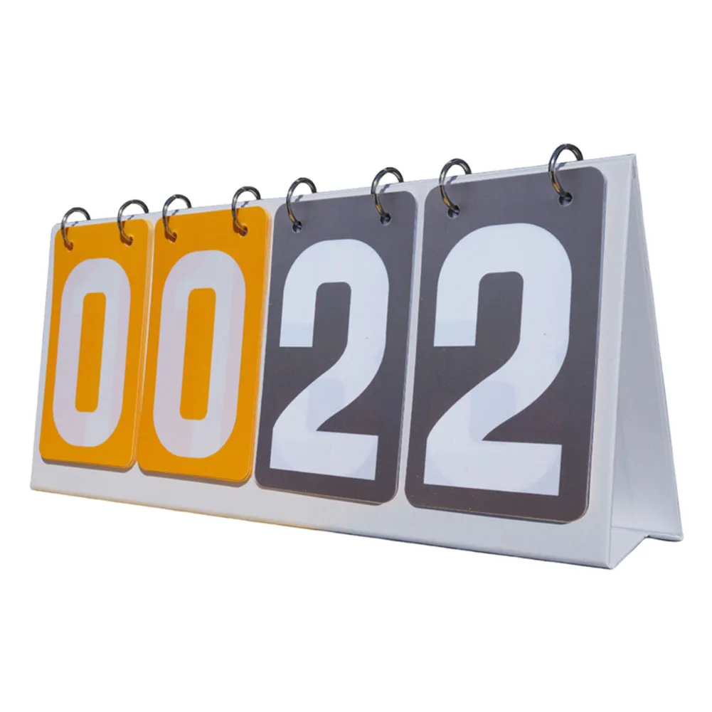 Portable Table Top Scoreboard Flipper for Sports 3 Digit Display Sturdy Plastic Construction for Basketball and Football