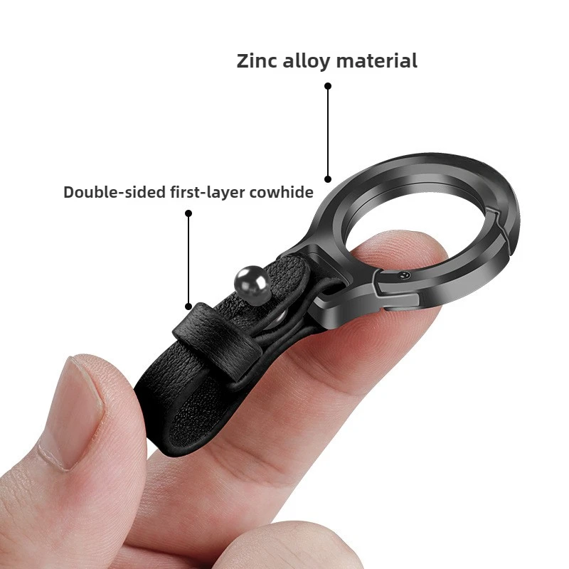 Leather Car Keychain Pendant Key Ring Chain Hanging Men Women Gift Universal Durable Metal Ring Creative Keychain Car Styling image 4