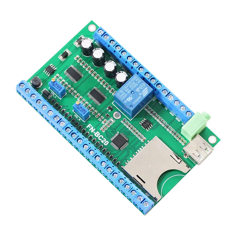 20 Trigger MP3 Playback Soundboard RS485 Serial MP3 Player Sound Module Stereo Audio Player Amplifier Board