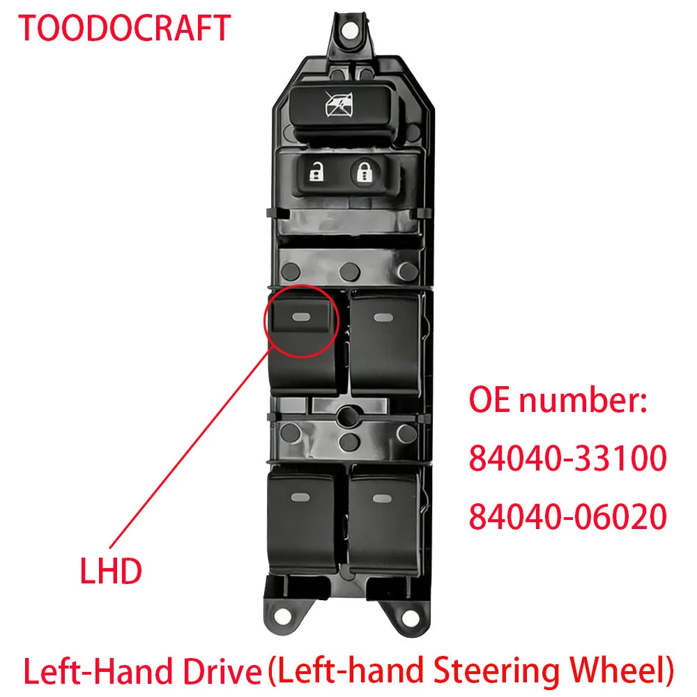 84040-33100 LHD Elektrische Raamschakelaar voor Lexus CT200h Toyota LC200/Prado/Camry/Prius/Venza