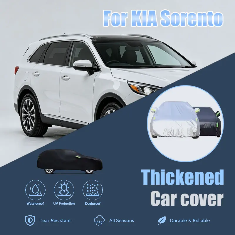 

For Kia Sorento Full Car Cover Reflective Strips Waterproof Snowproof Dustproof UV Protection Outdoor Auto Accessories
