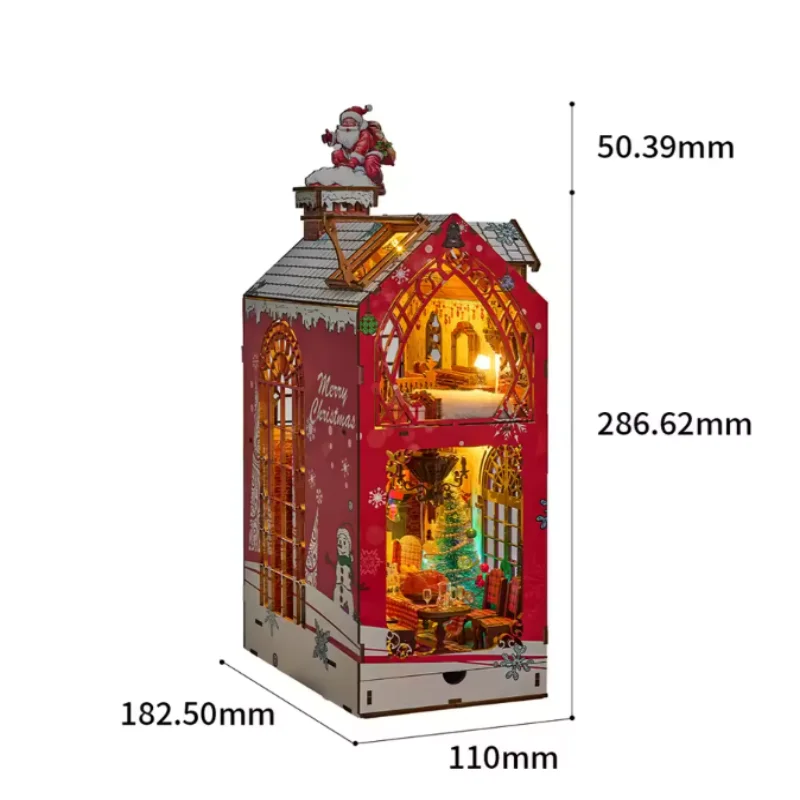 OUZEY Winter Carol Book Nook DIY, 3D Śnieżny Dom na Zimną Noc, Świąteczny Model Miniaturowy dla Nastolatków