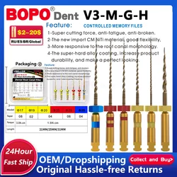 6pcs/Box Dental Heat Activated Gold Flexible Files Canal Root Treatment Rotary Golden File Dentist Tools Endodontic Files