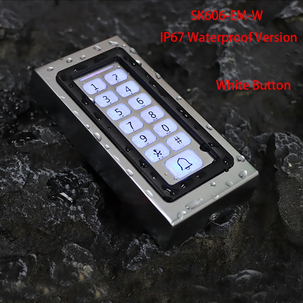 IP67 Waterproof 1500User Zinc Metal Access Control Keypad Backlight 125Khz RFID Card Reader Wiegand Output Entry Door Opener