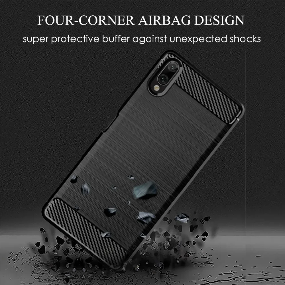 Case For Sony Xperia 10 5 1 VII VI V IV iii ii Lite Plus L3 L2 8 XA2 Xperia1 Xperia10 Soft Silicone Carbon Fiber Cover Case