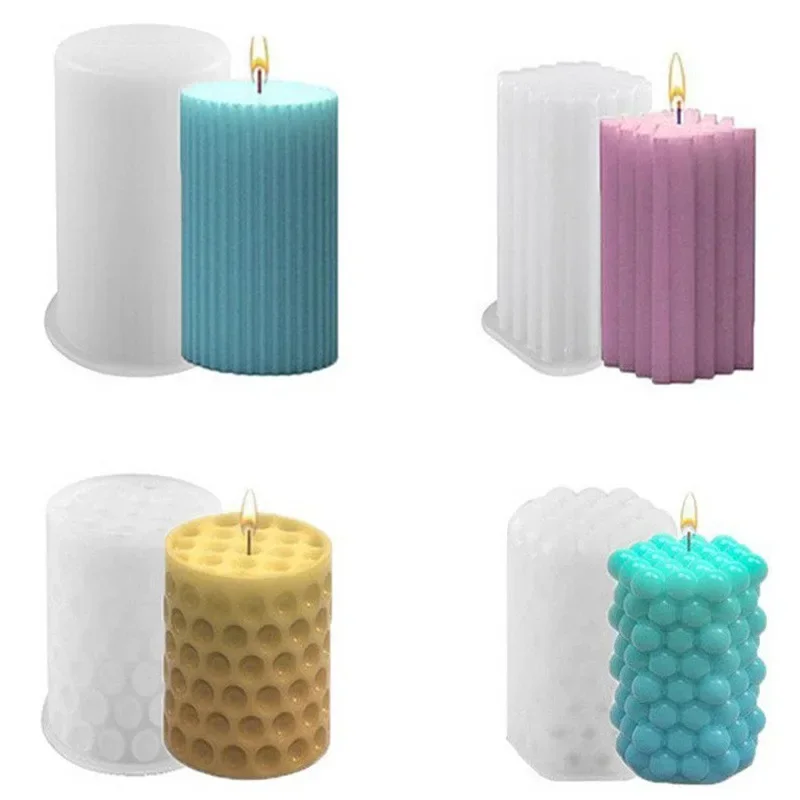 

Набор из 4 силиконовых форм для свечей в форме цилиндра, для мыла ручной работы, для тортов, для смолы, 3D-формы для восковых свечей