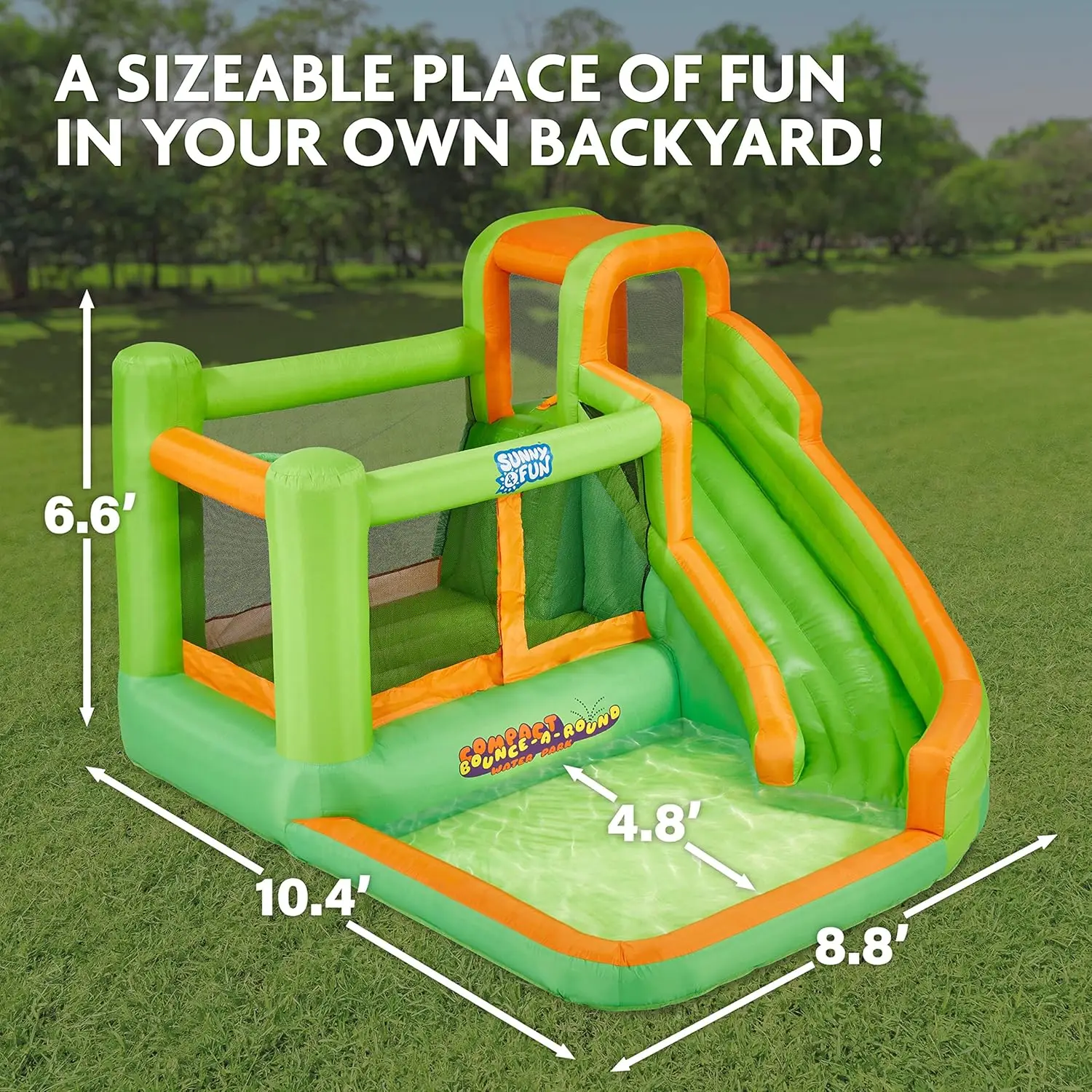 Kompaktowy nadmuchiwany Park zjeżdżalni wodnych typu Bounce-A-Round-wytrzymały do zabawy na świeżym powietrzu-ściana wspinaczkowa, zjeżdżalnia i basen-łatwe do S