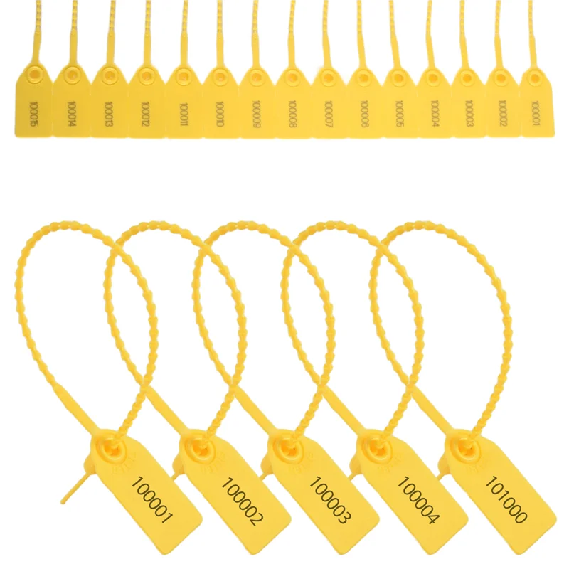PHILE-1000 Pcs Fire Extinguisher Tags Security Tags Seals Safety Numbered Zip Ties Labels (Yellow)