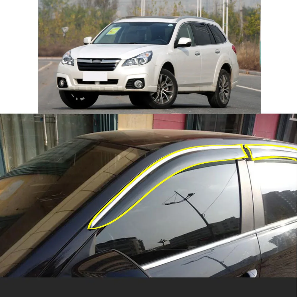 

Car Body Styling Sticker Plastic Window Glass Wind Visor Rain/Sun Guard Vent Parts For SUBARU Outback 2010 2011 2012 2013 2014