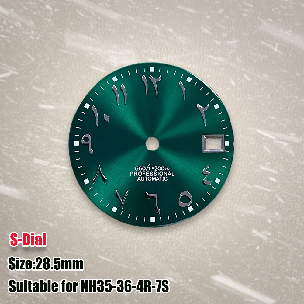 28.5mm High Quality NH35 dial S dial Arabic letters dial fit NH35 NH36 movements watch Modification accessories repair tool ﻿