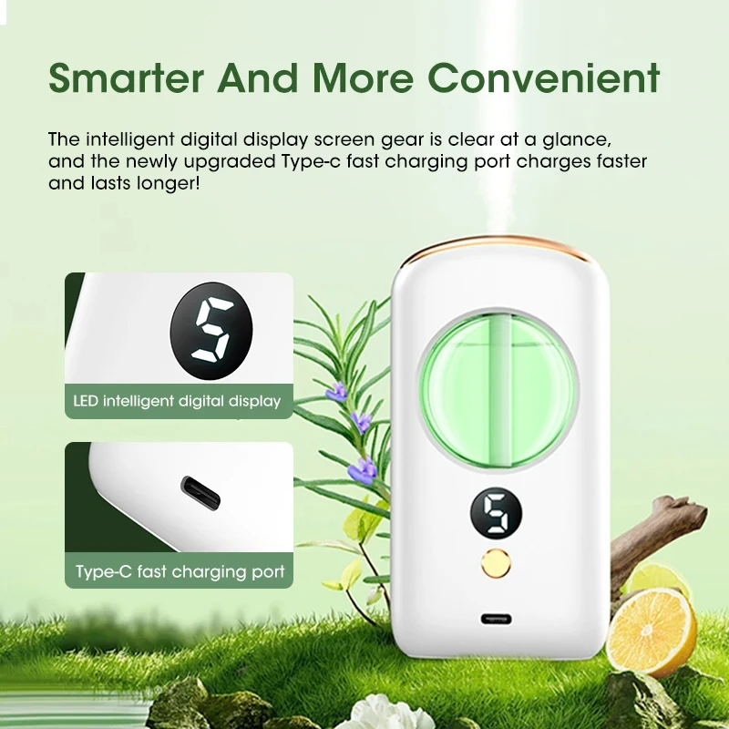 Portable Desktop Diffuser Aromatherapy Machine USB Smart Air Purifier with Display for Car Home Bathroom Air Deodorization