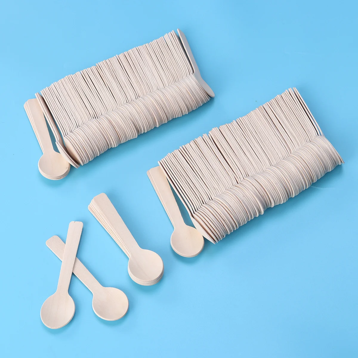 

200Pcs Wood Spoons Disposable Party Wooden Tableware Smooth Polished Ideal for Jelly Ice Cream Dessert Pudding