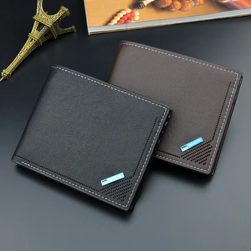 

Men Inserts Foldable Wallets with Zipper Pocket Picture Coin Slim Purses Business Money Credit ID Cards Holders Case Vintage