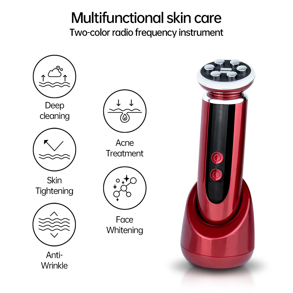 Handhold Mini Face Massage EMS RF Facial Machine Portable Beauty Radio Frequency Instrument