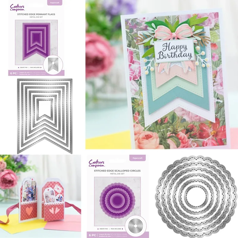 Visual effects of tags of various sizes Metal Cutting Dies Scrapbook Diary Decoration Stencil Embossing Template DIY Greeting