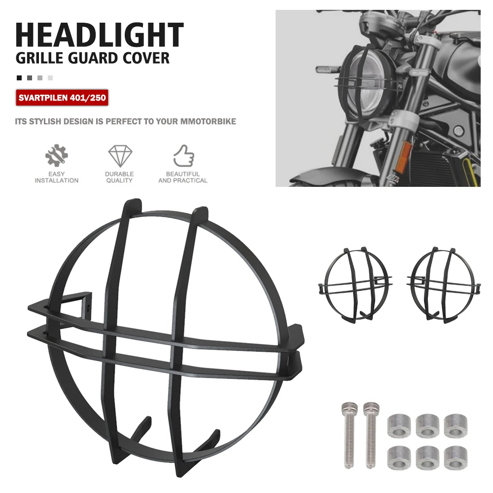 

Motorcycle Headlight Guard Protector Grille Grill Cover For HUSQVARNA SVARTPILEN 401 SVARTPILEN 250 2017-2023 2022 Accessories