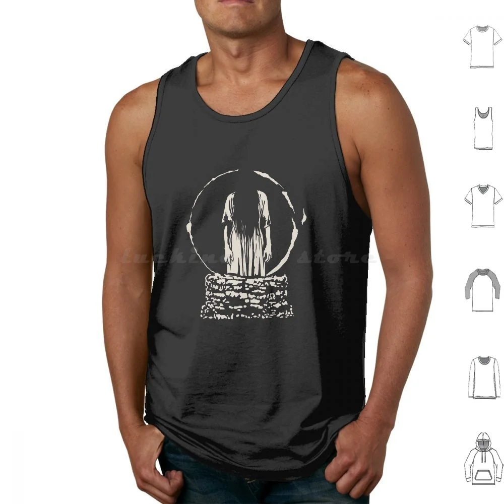 Camisetas sin mangas blancas The Ring, chaleco sin mangas, The Ring Horror, Halloween, anillo de terror, Ringu Samara, fantasma, Sadako, película japonesa, Japón