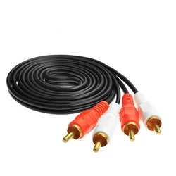 RCA Male To 2 RCA Male Connector Cable Dual Stereo Audio Wire Extension Cable AV For DVD TV CD Sound Amplifier