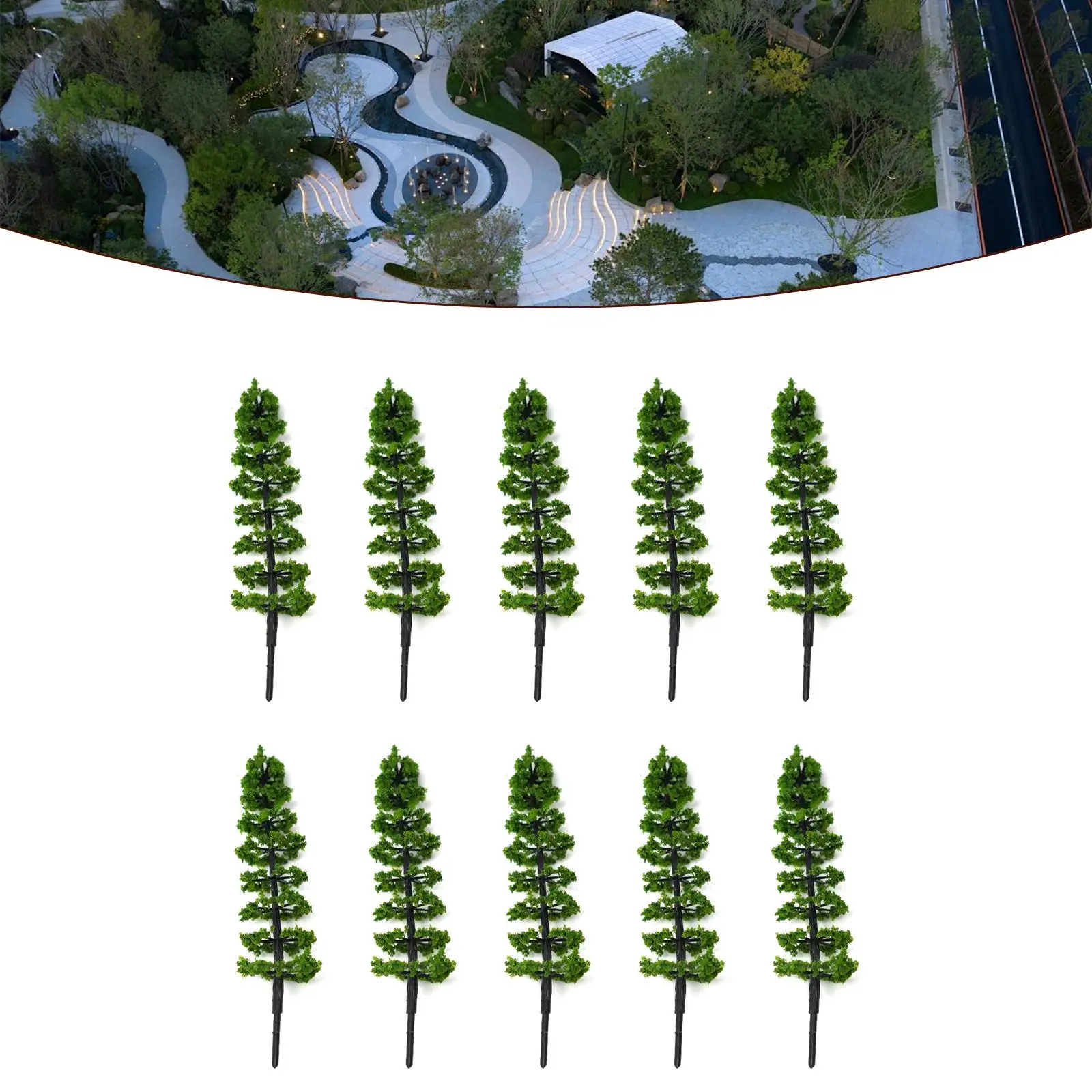 10pcs 3.54 Inch Pine Trees Model For Train Set Scenery Layout HO Scale 1:100-1:150 Green Garden Decoration Home Decor