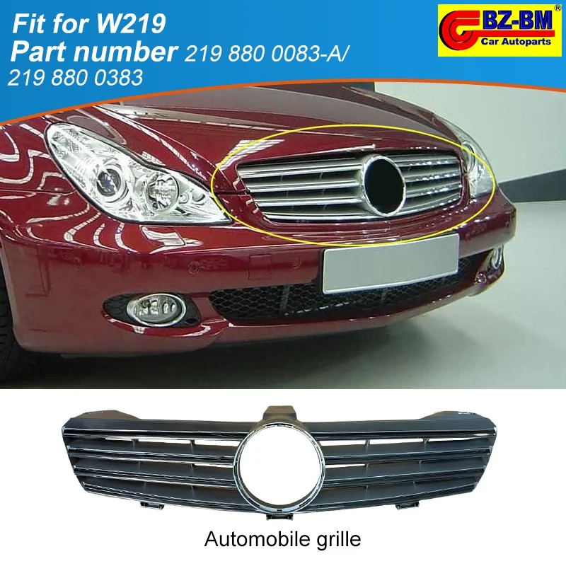 Car Front bumper grille Silver Black for Benz W219 CLS350 CLS500 AMG 2198800083 2198800383 A2198800083 A2198800383 2198850026