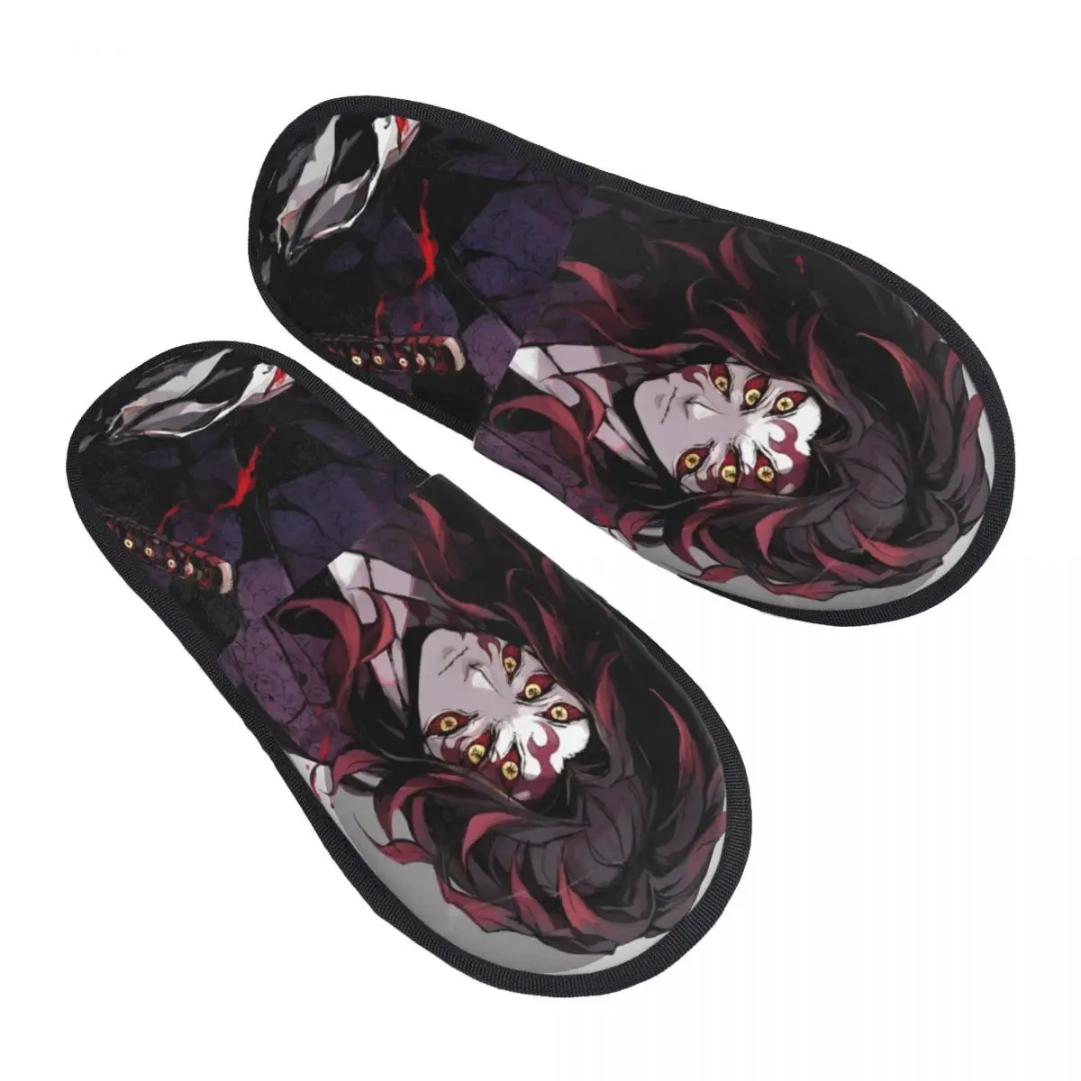 Upper Rank One    Kokushibo Winter Slippers Living Room Anime Demon Slayer Soft Memory Foam Slides Anti Slip