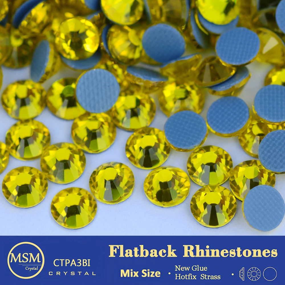 

Стеклянные цитриновые кристаллы, исправление, стразы, железо на камнях для одежды, украшение для рукоделия, новые стразы всех размеров