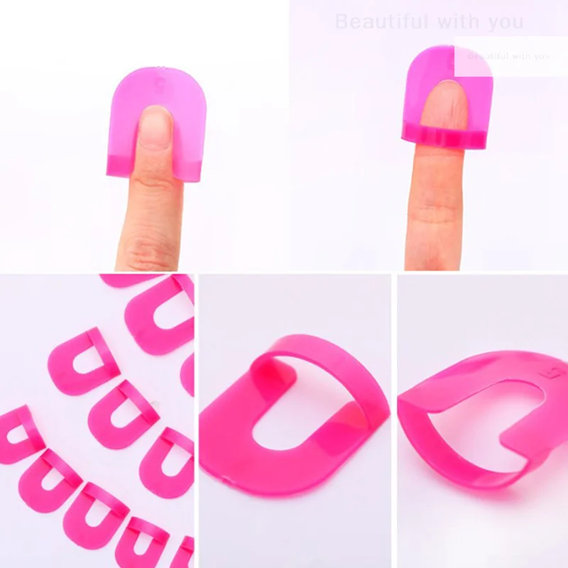 26 teile/satz 10 Größen G Kurve Form Lack Schild Finger Abdeckung Nagel Schutz Französisch Nagellack Mit Farbverlauf Drucke Auf Den rand