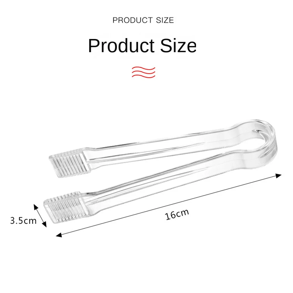 Ice Clamp Tool Portable Anti-fall Transparent Mini Kitchen Tool Ice Tong Non Slip Foods Bbq Clips Plastic Barware Ice Cubes Clip