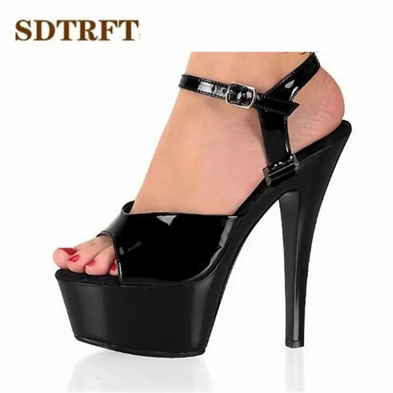 

SDTRFTPlus: 34–45 46, летние сандалии Zapatos Mujer с открытым носком, пикантные женские туфли на платформе и тонком высоком каблуке 15 см, свадебные туфли-лодочки