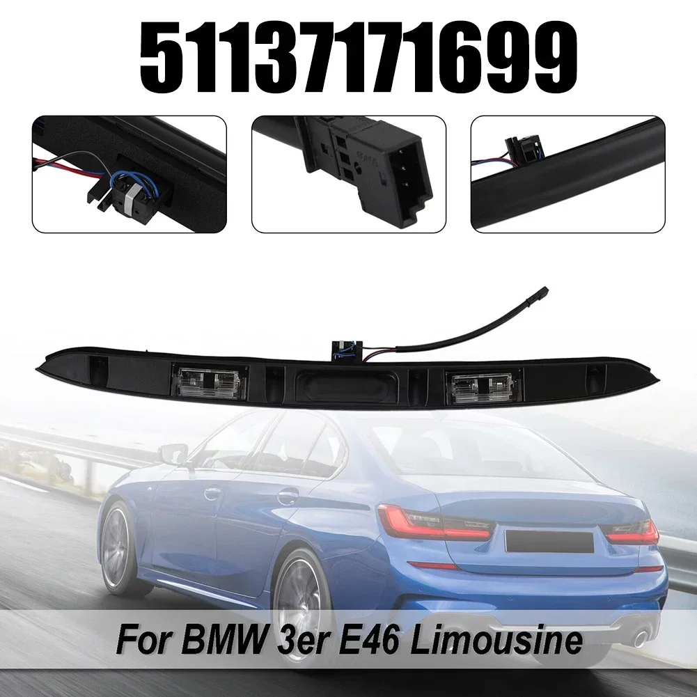 Car Trunk Lid Grip With Key Button For BMW E46 325i 51137171699 Rear Trunk Cap Handle With Keys Button License Plate Light