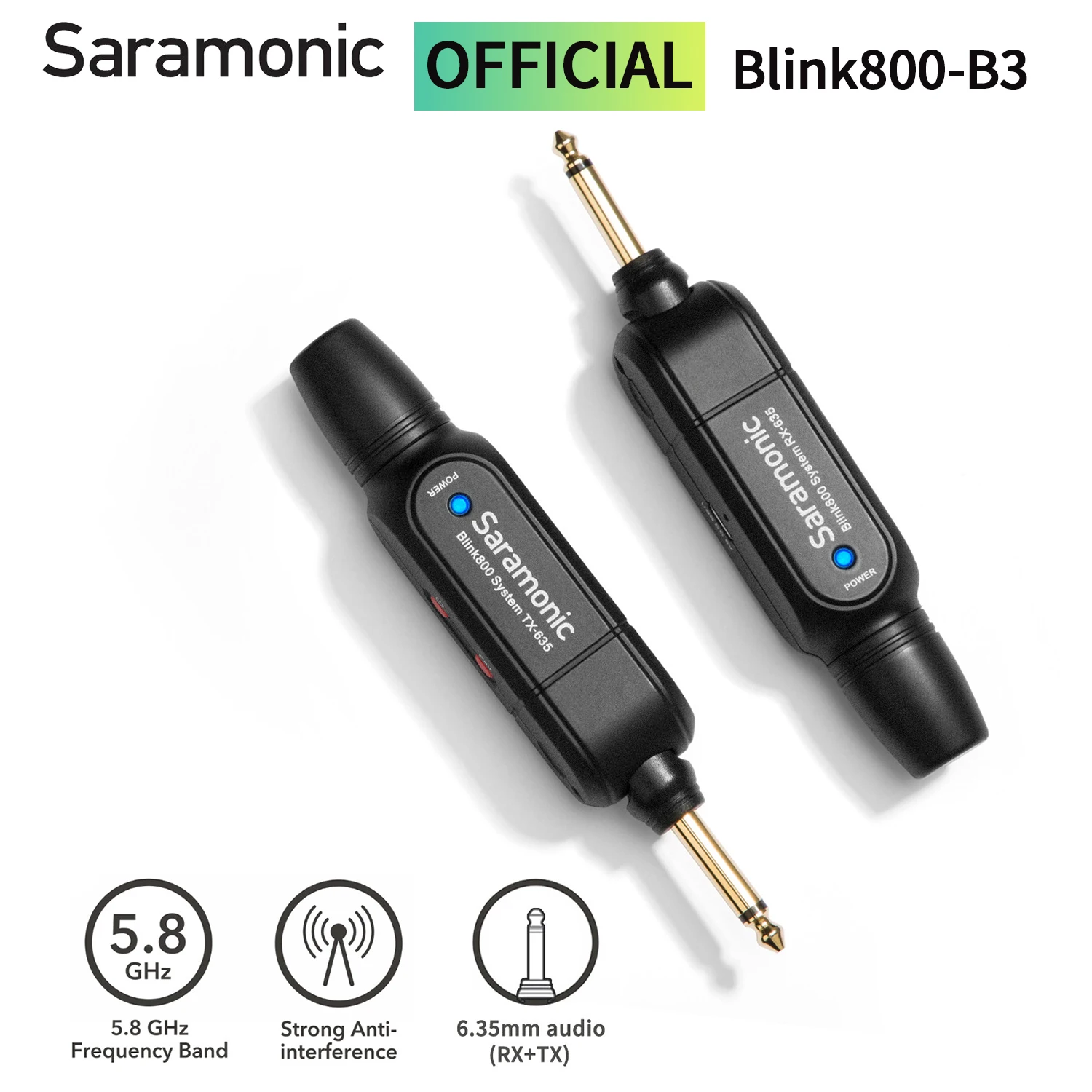 Saramonic Blink800 B3 5.8GHz Digital Wireless Microphone System for Guitars Audio Mixers Instruments Amplifiers Streaming