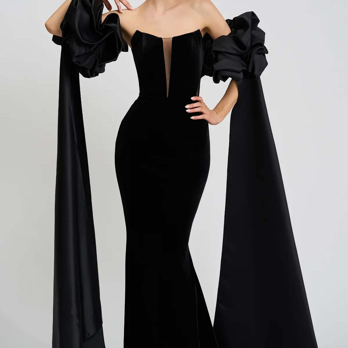 فساتين سهرة رسمية كلاسيكية بدون حمالات من الدانتيل بدون أكمام حورية البحر فساتين حفلات أعياد الميلاد حسب الطلب