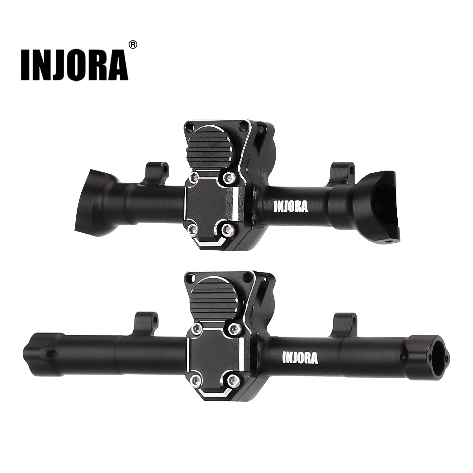 INJORA CNC Aluminum Front Rear Axle Housing Upgrade Parts for 1/24 RC Crawler Axial SCX24 Deadbolt C10 Jeep JLU Gladiator Bronco