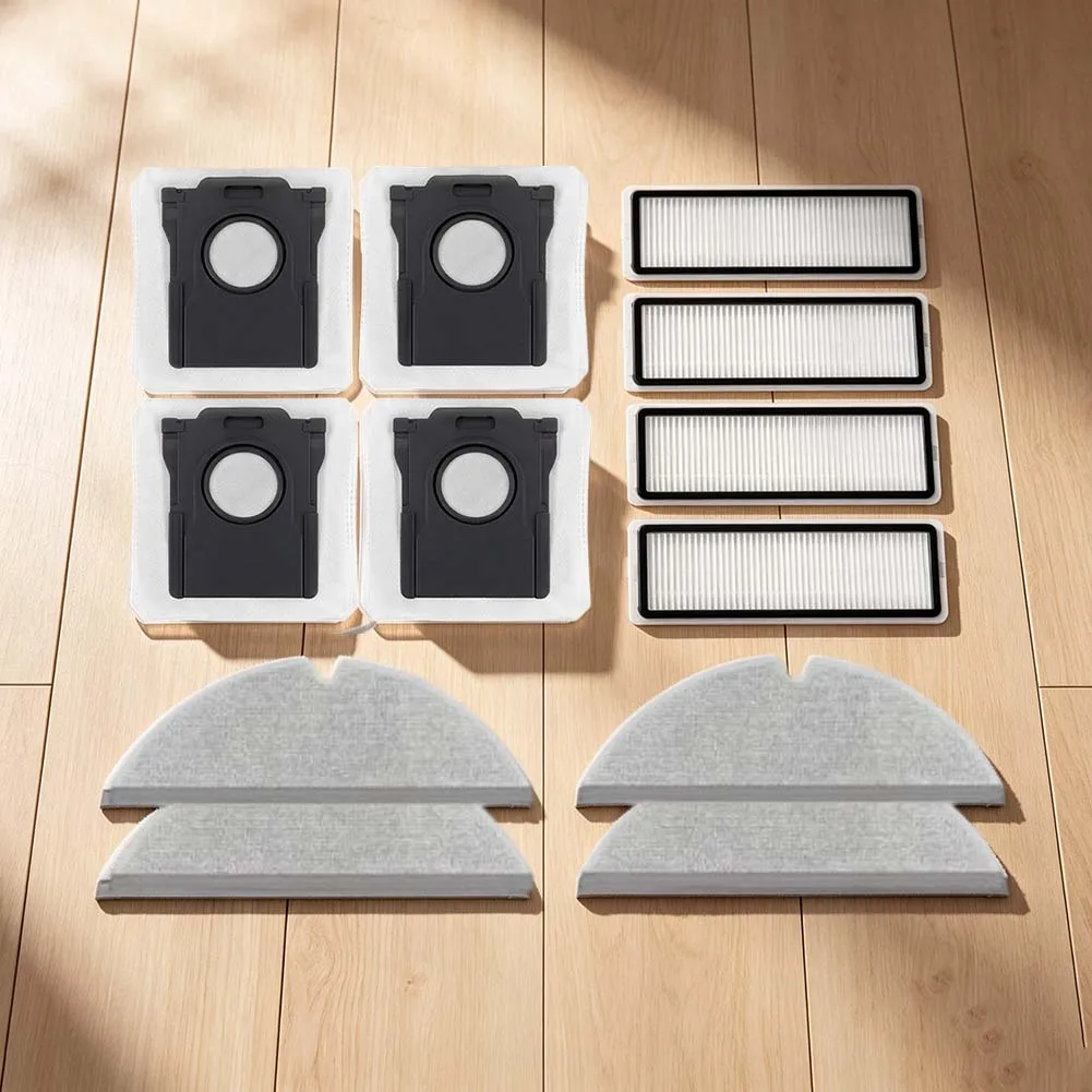 4pcs Dust Bags Filters Mop Cloths Cleaning Set Replacement For Dreame D20Pro Plus Robot Vacuum Cleaner Household Clean Tools