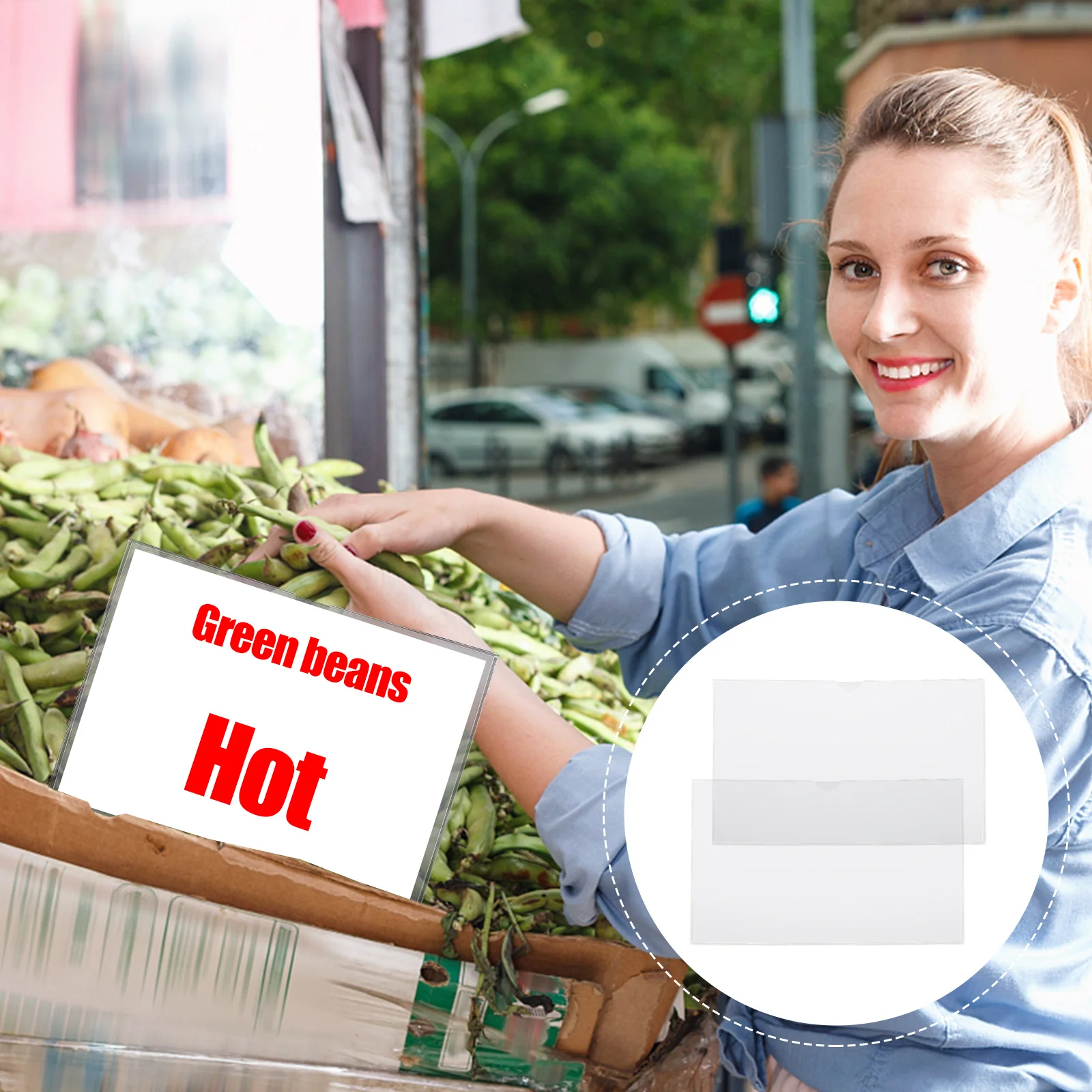 

2Pcs Acrylic Display Rack Clear A4 Paper Holder Label Holder for Mall Supermarket Acrylic Rack