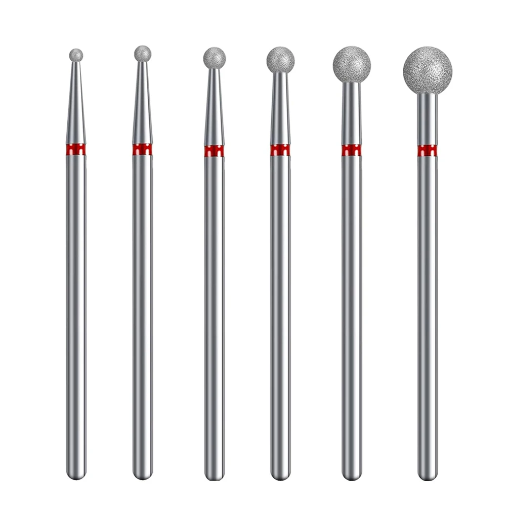Ball Diamant Nagel Bohrer Bits Feine Körnung Rotary Nagelhaut Sauber Grat Maniküre Bit Bohrer Maschine Zubehör
