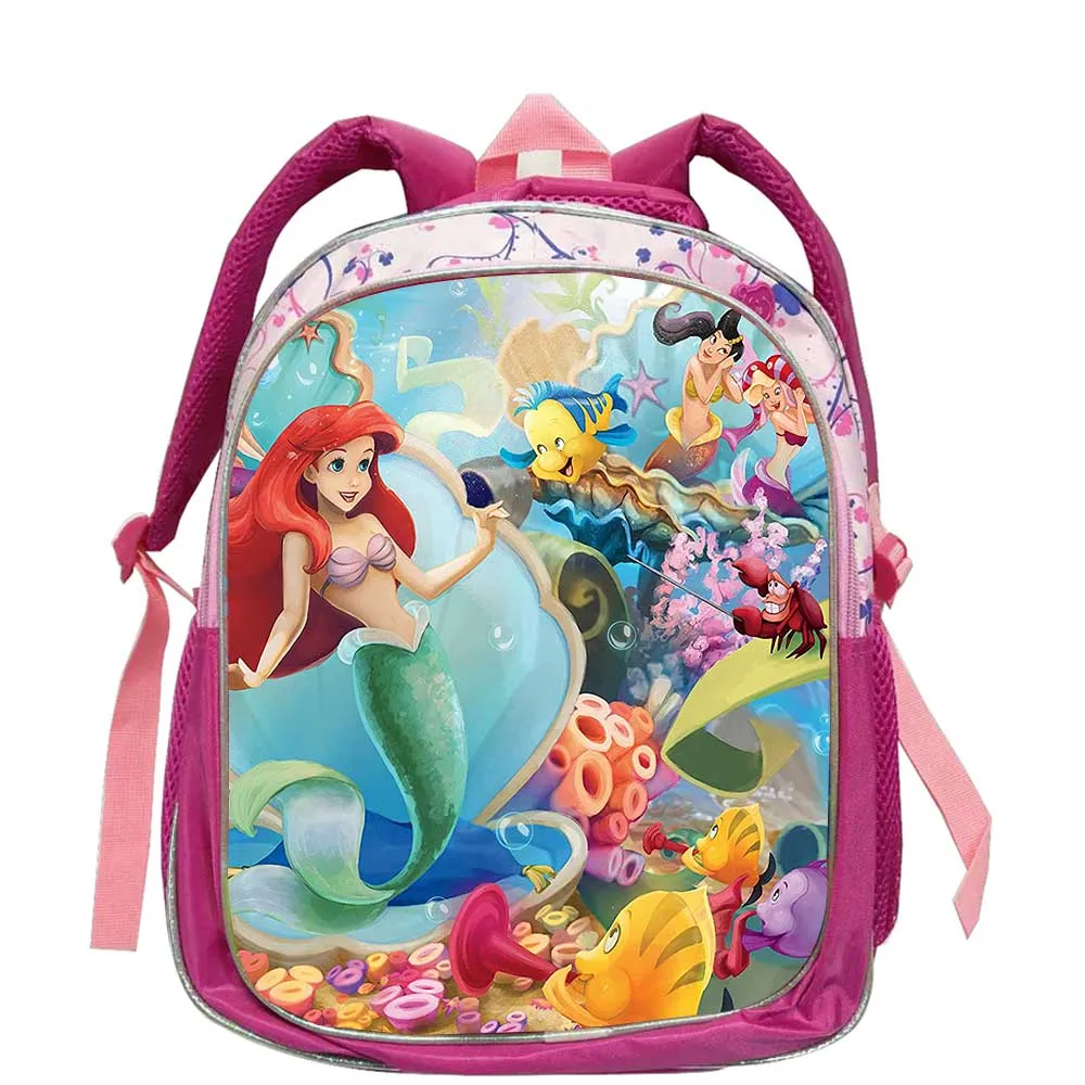 Mochila pequeña de La Sirenita para niños, morral infantil de princesa de dibujos animados para guardería, mochilas escolares de dibujos animados