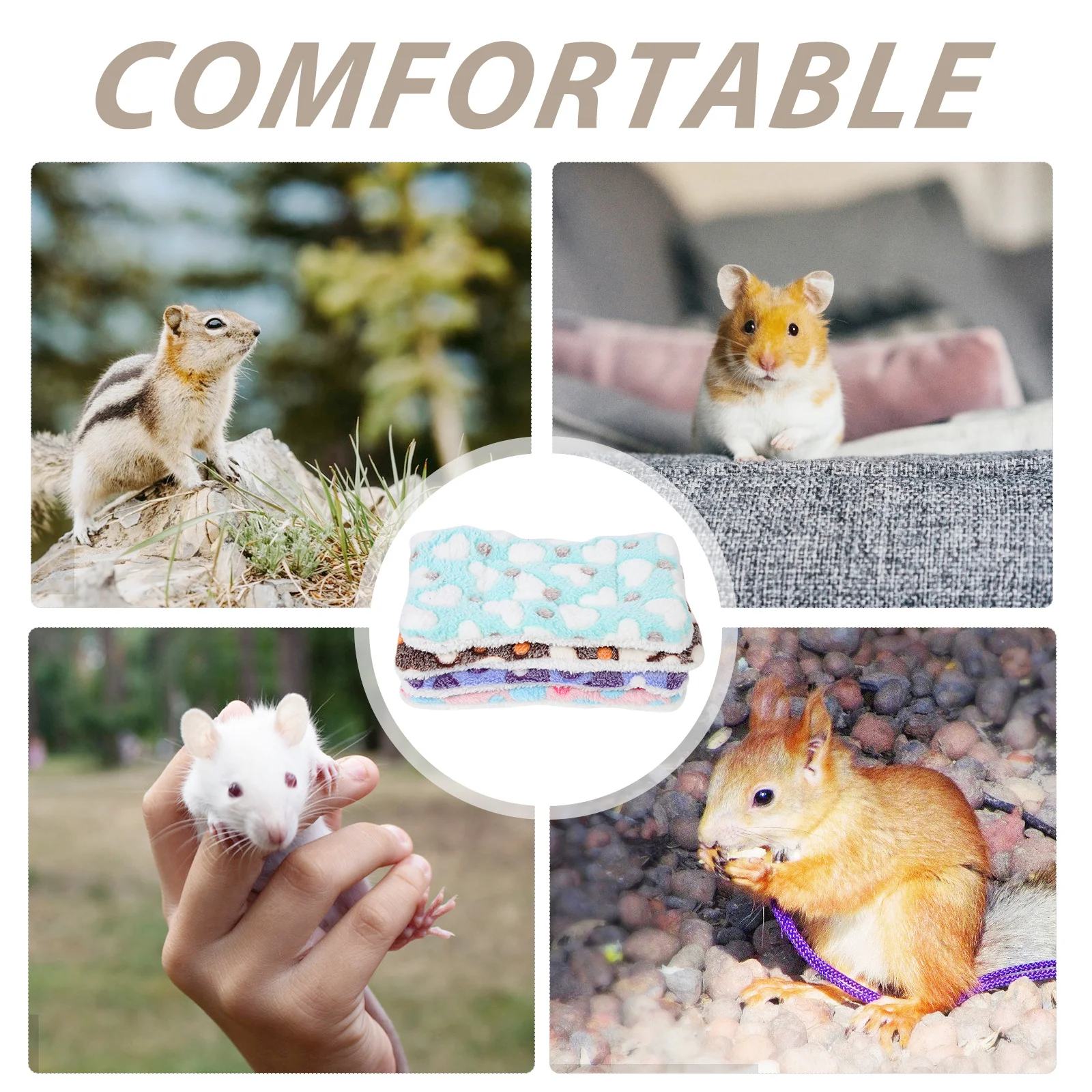 

4pcs Pet Sleeping Mat For Small Pets Warm Comfortable Bed Rabbit Hamster Guinea Pig Hedgehog Cage Liner Winter Nest Mats