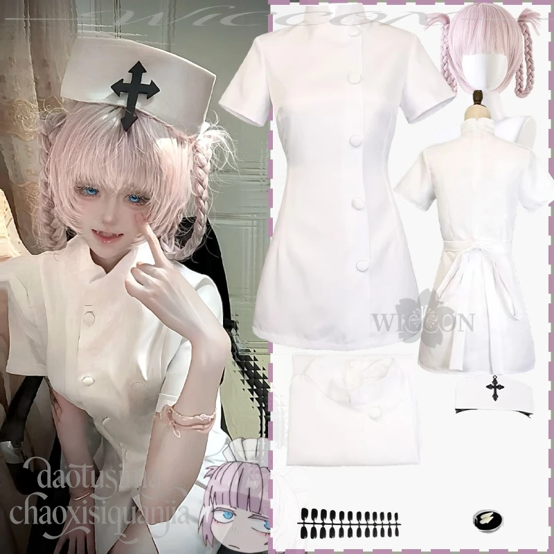 Jirai Kei Girls Nanakusa Nazuna Cosplay Kawaii Goth Krankenschwester Uniform ANNACHT ANNACHT Anime Kostüm Minikleid Perücken Halloween Utenderi Poker
