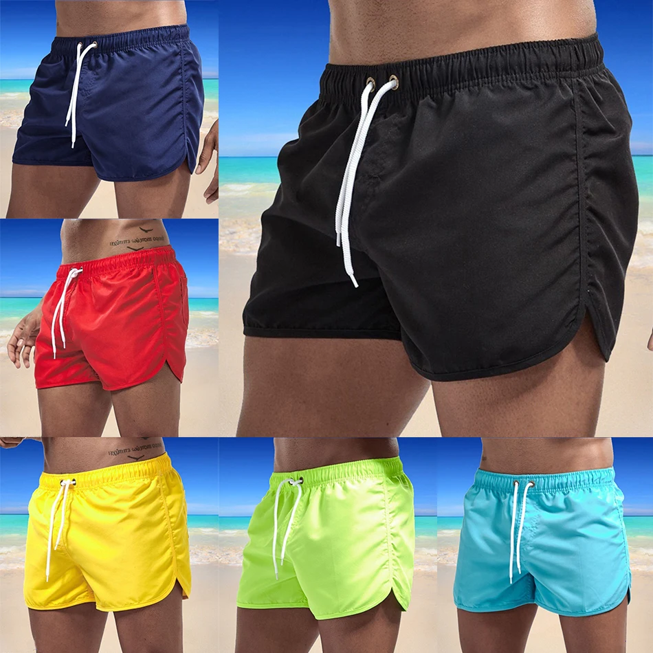 Summer Men's Swimwear Shorts Brand Beachwear Sexy Swim Trunks Men Swimsuit 2023 Low Waist Breathable Beach Wear Surf